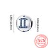 White Zircon Twelve Zodiac Signs Simple Authentic Original Copper Metal Charm Bead Components Gemini Virgo Bead Components Compatible With Bracelet
