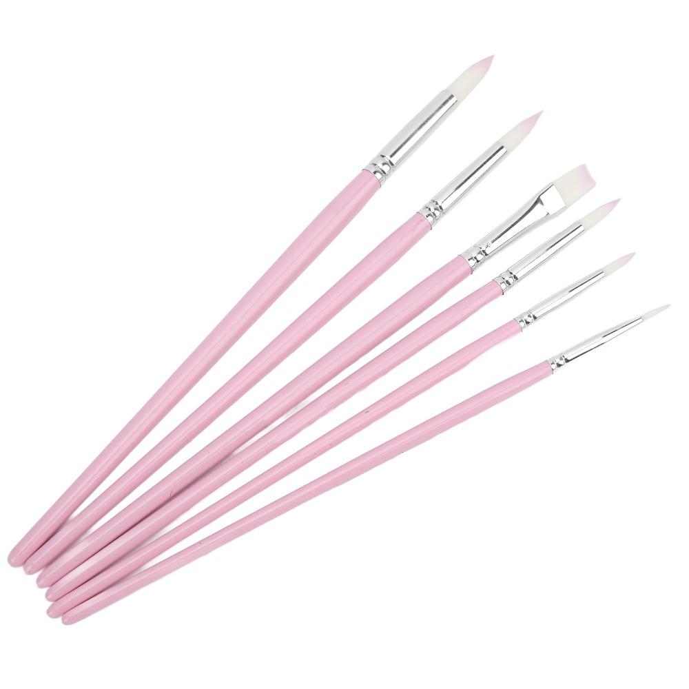 6pcs Flat And Pointed Watercolor Paint Brush Set Clay Sculpting Tool Set For Watercolor Painting