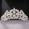 Bridal Accessories European and American Pearl Crown Headbands Wedding Tiara for Brides  Performance Headwear
