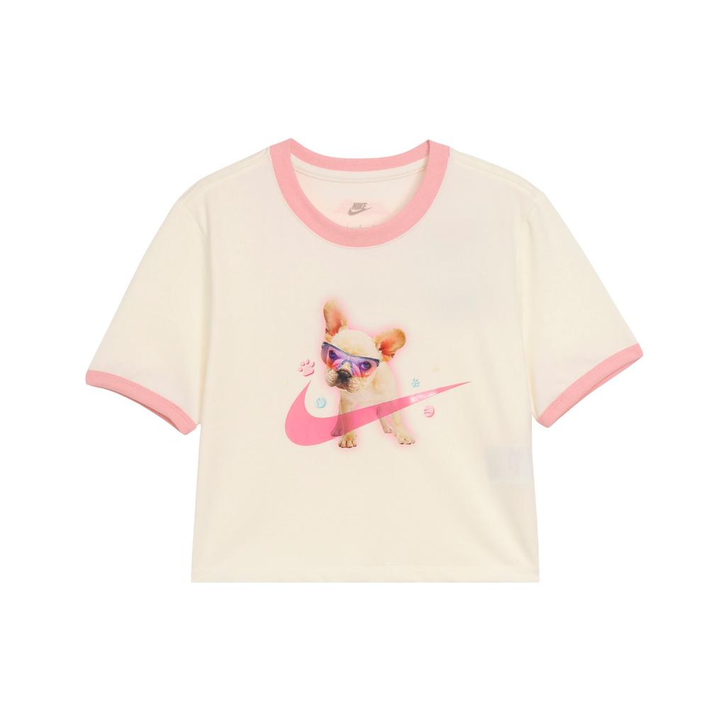 Nike Sportbekleidung Dopamin Rundhals-Pullover Weiche Slim-Fit Cropped Kurzarm-T-Shirts Damen T-Shirts Sail HM4621133