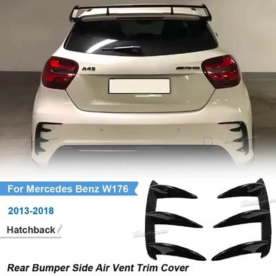 Hatchback Rear Bumper Lip Spoiler Side Canards Splitter Body Kits Gloss Black For Mercedes Benz A-Class W176 A45 AMG 2013-2018
