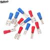 100Pc 2.8/4.8/6.3mm Insulated Spade Wire Connector Male Female Electrical Crimp Terminal Connector Wiring Cable Plug Red Blue