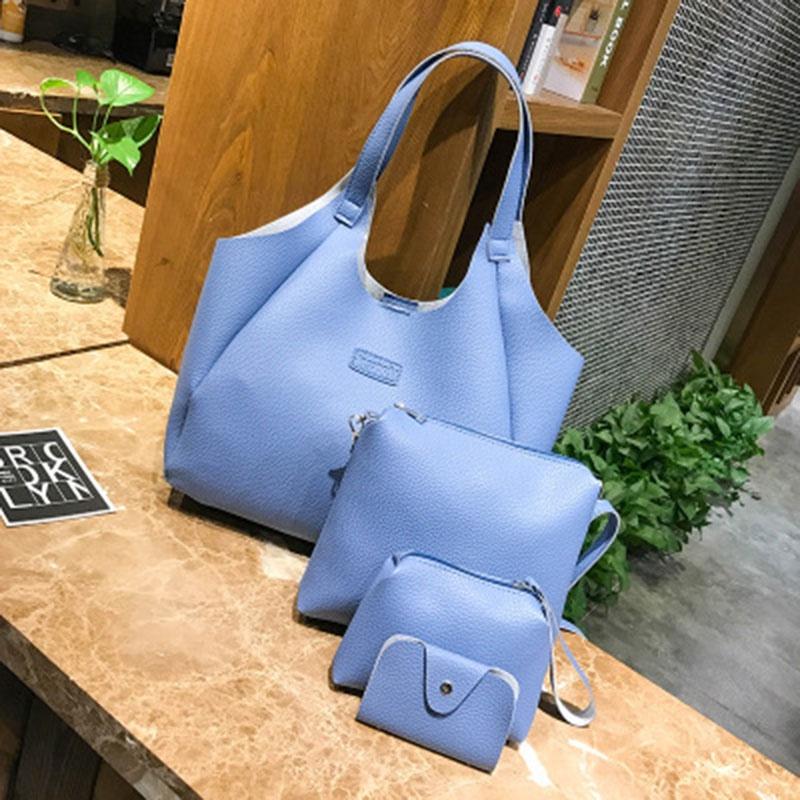 Elegant Fashion Women Handbags Messenger Shoulder Tote Bags 4pcs Purse Set