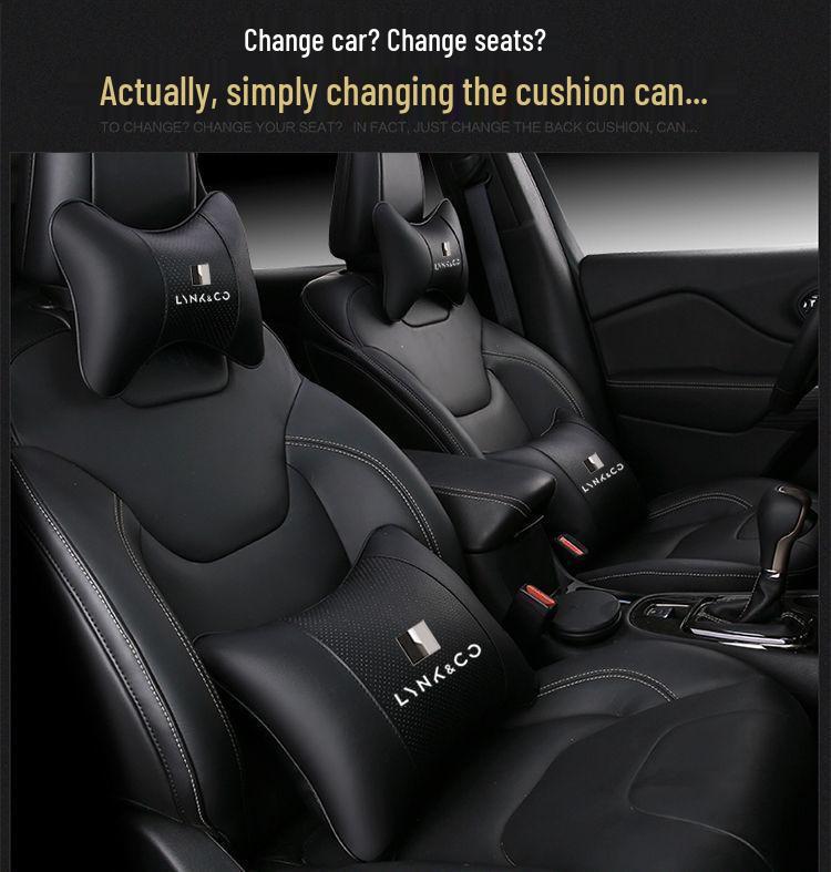 Lynk & Co High-End Autositzkissen Set: Kopfstütze, Nackenkissen, Lendenwirbelstütze für die Modelle 01, 02, 03, 05, 06.