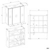 Pola 3L Bathroom Cabinet Wall-mounted With 3 Mirrors Above Sink 3 Doors White