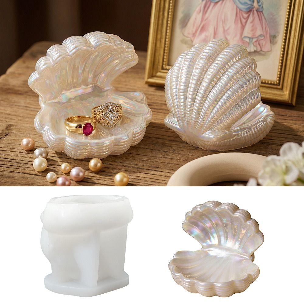 Heat-Resistant Seashell Shape Gypsum Mold 3D Shell Jewelry Tray Mold  Small Item Storage