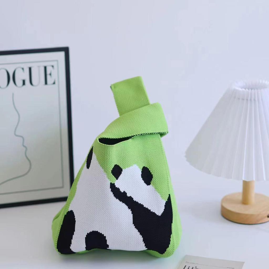 Panda Knit Women's Cross-Border Wrist Tote Handbag
