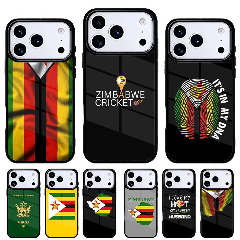 Etui na telefon z flagą Zimbabwe dla iPhone 17 Air 16e 15 14 13 Pro Max Tylna obudowa dla 12 11 Pro Coque