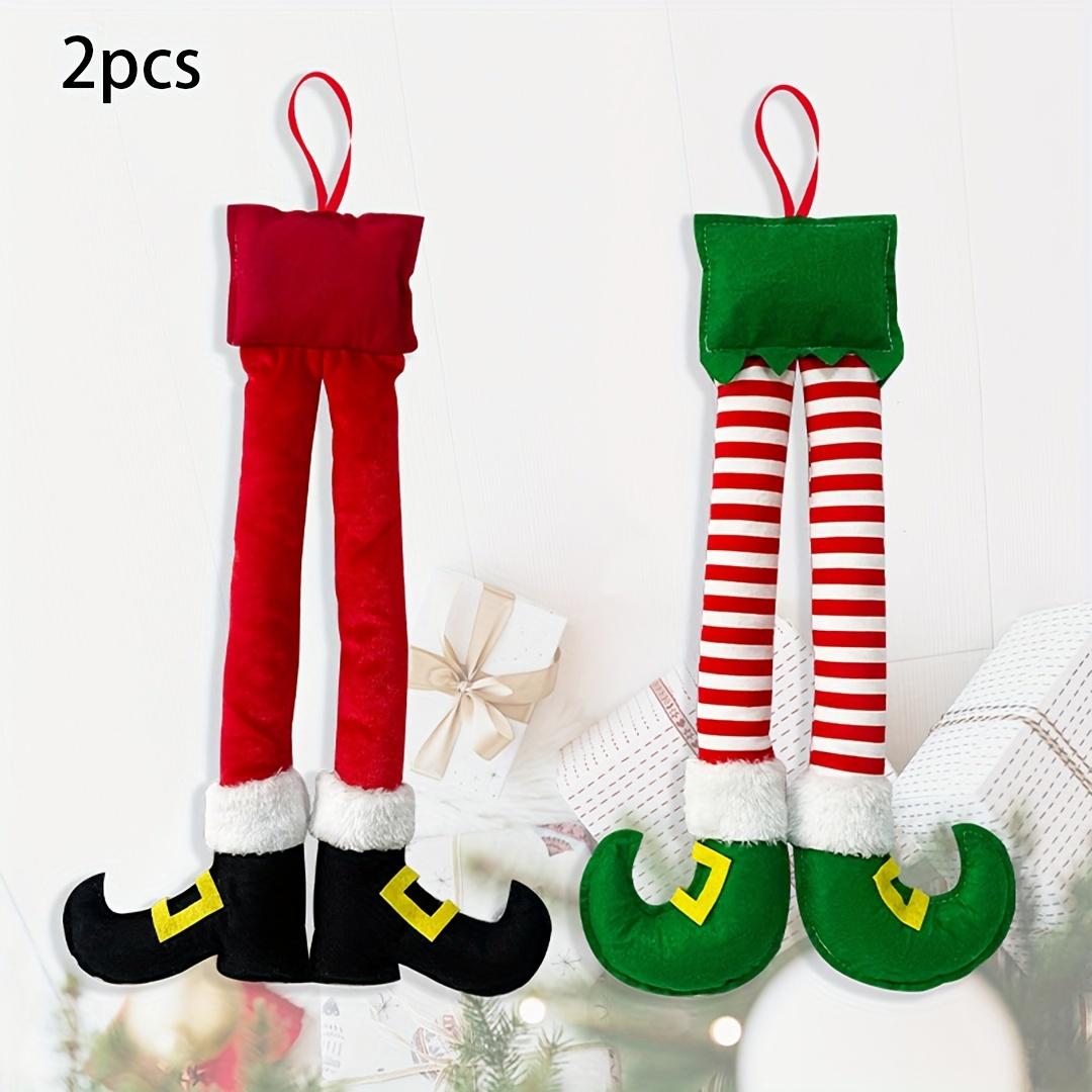 

2 шт. Рождественское украшение на ногу, задняя часть автомобиля, хлопок, подходит для украшения автомобиля и шкафа, полиэстер
