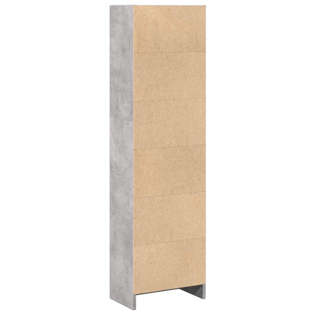 Vidaxl Regał, Szarość Betonu, 40X24X143 Cm, Materiał Drewnopochodny