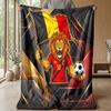 Belgium Football Printed Flannel Blanket Skin Friendly Warm Decorative Throw for Indoor Couch Bed Daily Use