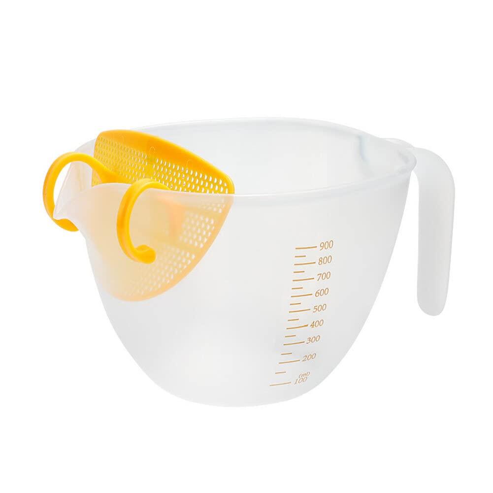 

Маленькая чашка для смешивания с ручкой - 33,81 унции миска для яичного теста с фильтром пластиковая мерная чашка кухонные принадлежности для готовки и выпечки