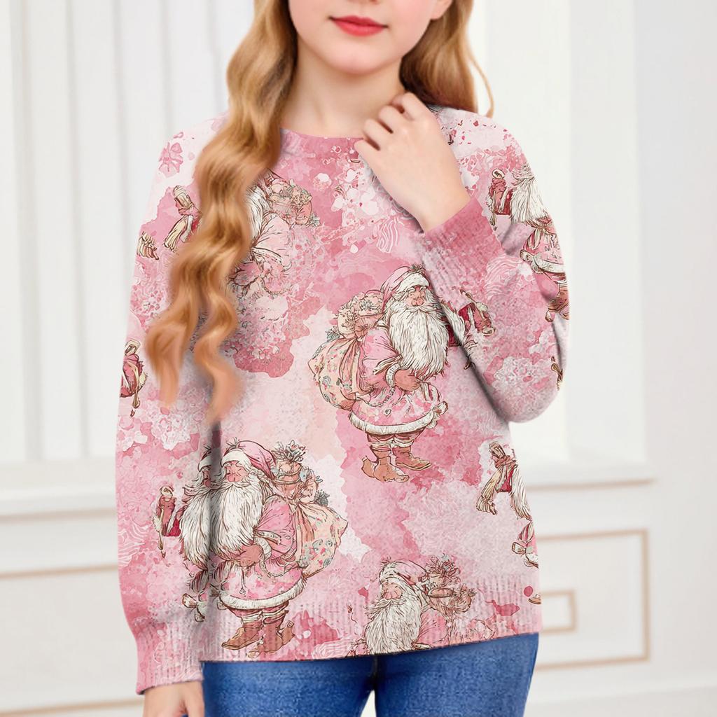 Christmas Day Sweatshirts For Children Boys And Girls Knit Sweater Cute Shirt Fall Crewneck Pullover Tops