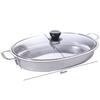Stainless Steel Oval Grilled Fish Pan Deepened Fish Steamer Easy To Clean Hot Pot  Commercial