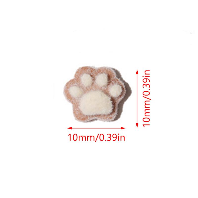 10Pcs 3D Plush Mini Cat Paw Nail Art Charms Velvet Resin Nail Art Decoration Cartoon Diy Manicure Salon Party Winter Girls Gift