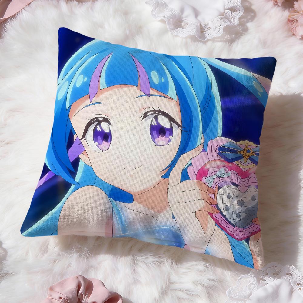 y-You and Idol Pretty Cure Cushion Cover Premium Comfort Reversible Pillow Cove -Two in One Design for Any Room & Car Interior