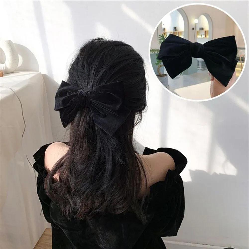 Velvet Ribbon Hairpin ELH024 Watch Mink Fashion Accessories Jewelry black