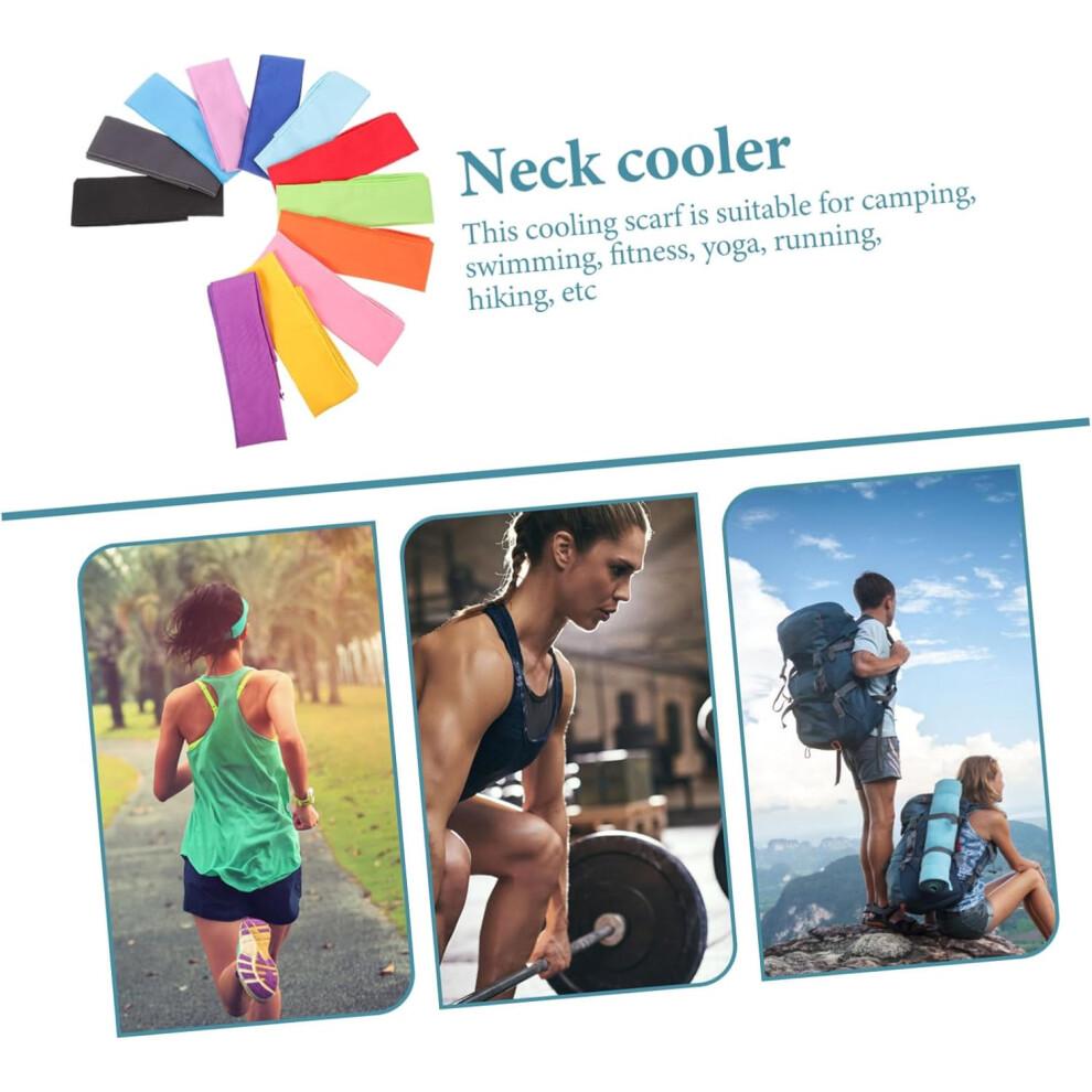 12pcs Ice Scarf Hiking Cooling Collar Cool Tie Soaked Neck Bandana Cooling Bandana Camping Ice Headband Convenient