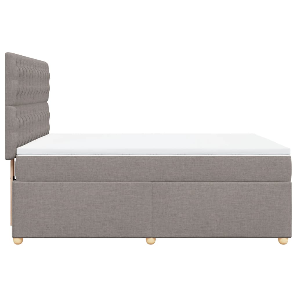 Vidaxl Letto Continentale Con Materasso, Taupe, Tessuto, 140X200 Cm