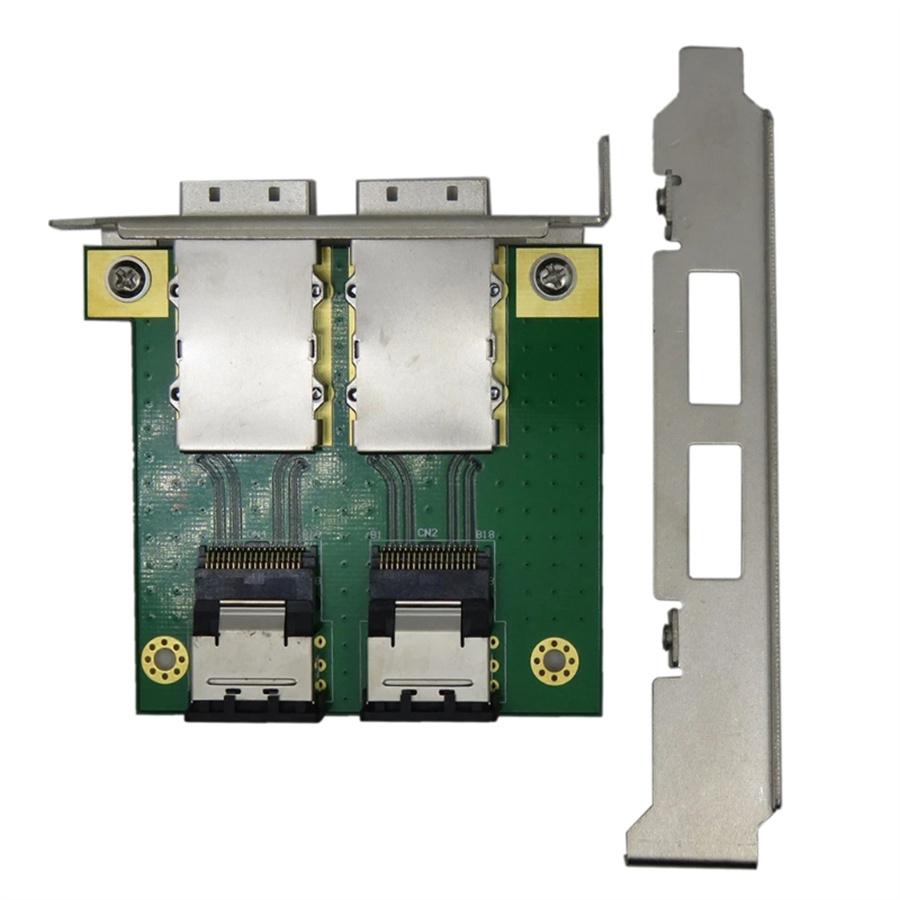 1x Mini SAS26p SAS-SFF-8087 To SFF-8088 Adapter Board In PCI Bracket SAS36P-26P