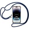 Case - E.F.CONNECTION - iPhone 14 Pro Max - Soft - Transparent - Navy Blue Lanyard
