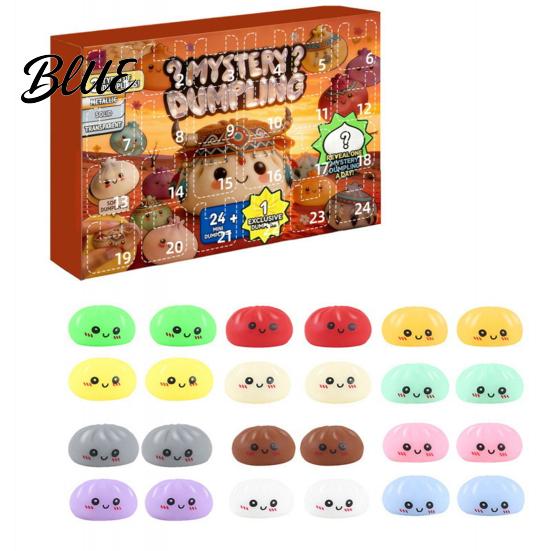 Slow Rebound Stress Toy Set 24 Day Advent Calendar Ball Dumpling Countdown Relief Soft Pinch
