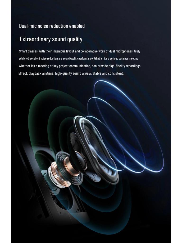 AI Smart Half-Frame Glasses: Blue Light Filter, Camera, Translation, Photo & Video, Music