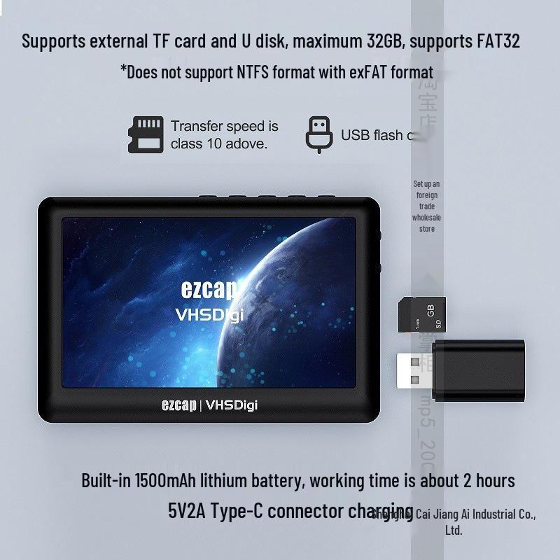 

HD AV Video Capture Card: CVBS Analog Recording Box with Screen for VCR and Camera Standard Black