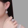 Jewelry Set Foreign Trade Model European and American Style Sunflower Ring Earrings Necklace Female Bride Zircon Jewelry.