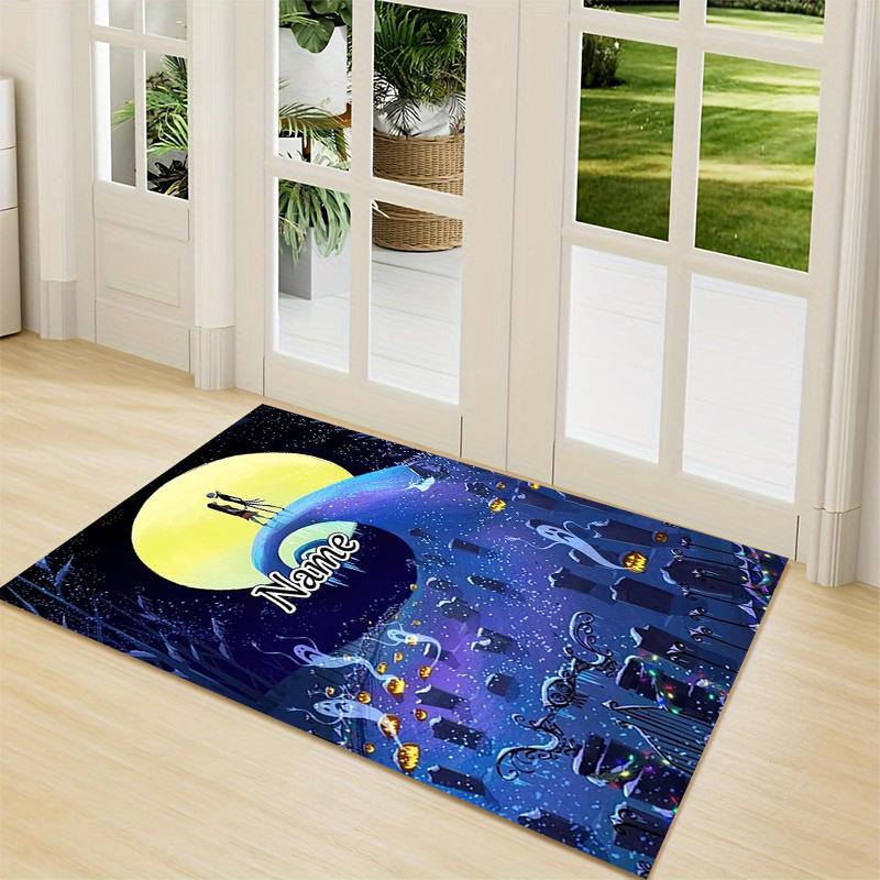 Custom Name Nightmare Before Halloween Carpet Rug Customizable Soft Washable Anti-Slip Home Living Room Sofa Mats Personalized Rug. 0909381