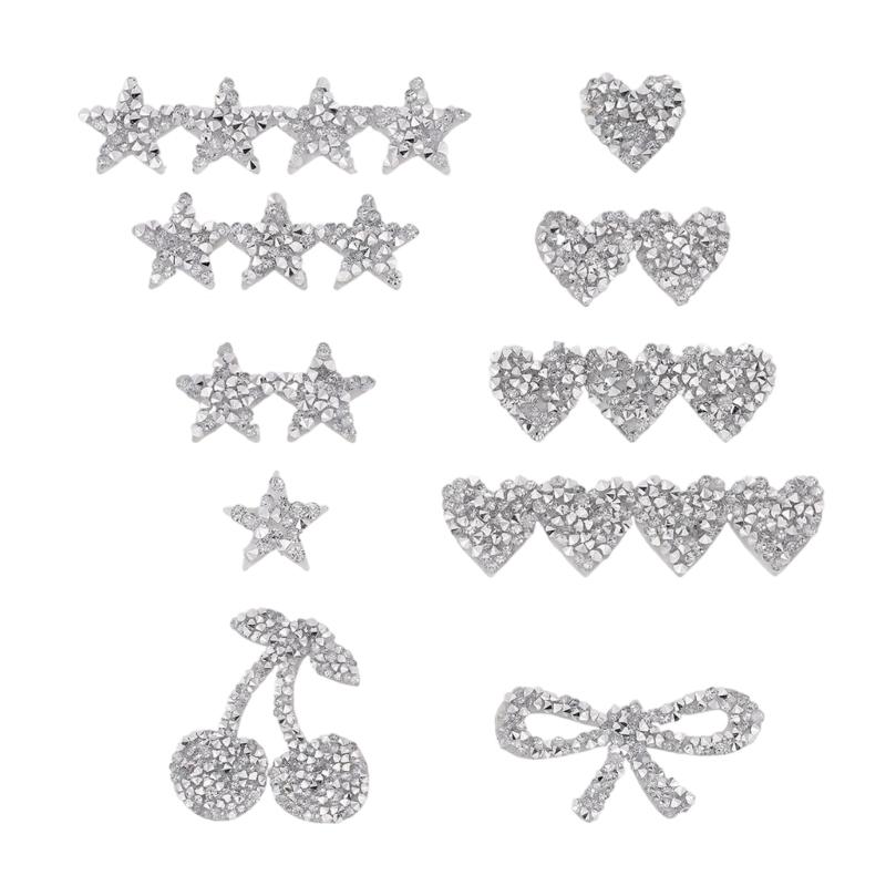 10Pcs Decorative Rhinestones Appliques Sparkling Iron On Rhinestones Patches For Handmade Garment Tshirts Jeans Jackets Bag Sewing Embellishment