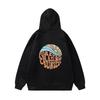 2024 Women's Fleece-Lined Sunset Print Hoodie with Kangaroo Pocket & Drawstring