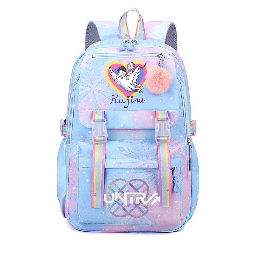Girls Kpop Hunters Rumi Zoey Mira Printed Backpack Student School Travel Large Capacity Bag