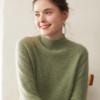 Women's Heathered Thickened Cashmere Half-Turtleneck Sweater - Long Sleeve Knit Pullover for Autumn & Winter