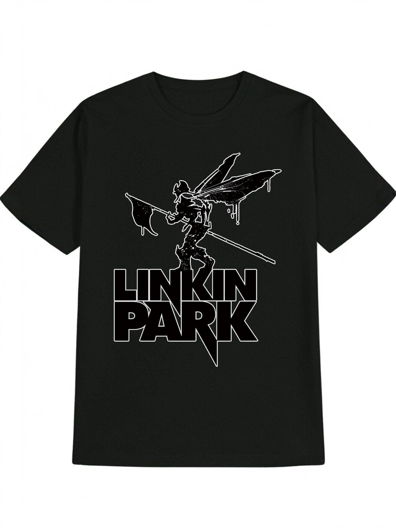 Casual Graphic T-shirt with Warrior Wings & Lightning Bolt Print - 100% Polyester S