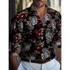 Men's 3D Floral Print Shirt Long Sleeved Floral Pattern Fashion Casual Fashionable Design Casual Lapel Button Men Clothing Tops