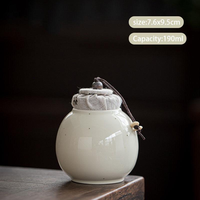 Chinese Ceramic Tea Caddy Sealed Tea Jar Coffee Candy Spices Containers Travel Portable Tea Boxes Household Storage Tank Teaware