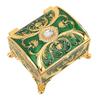 Vintage Emaille Schmuckschatulle   Rechteckige Form   Innenfutter Schmuckaufbewahrungsbox für Mädchen