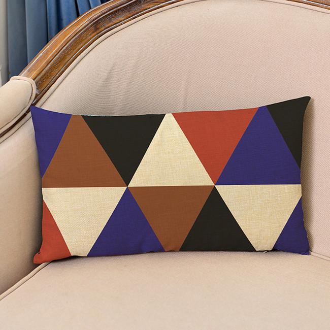 Geometric Style Throw Pillow Case Triangle Grid Classics Nordic Sofa Decoration Cotton Linen Chair Waist Cushion Cover Cojines