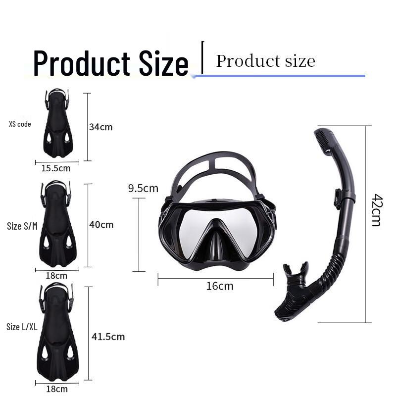 WEZHO Outdoor Snorkeling Set with Mask, Snorkel, and Fins