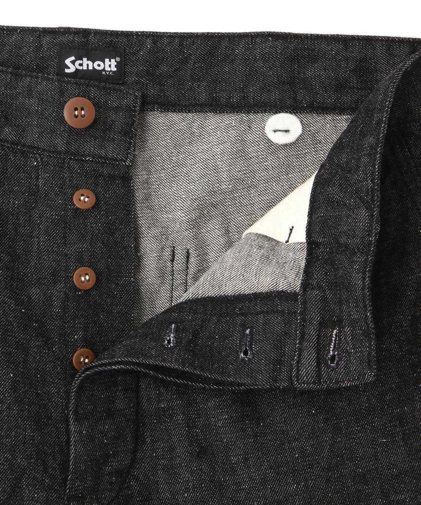 Schott NYC JAPAN NEP DENIM FIELD PANTS, Men's, Size 36, Black, 782-4111007