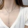 New Popular Geometric Shape O-shaped 925 Sterling Silver Jewelry Old Tassel Polished Oval Clavicle Chain Necklaces TYB388