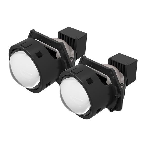 SANVI 3-inch LED Bi-Beam Car Headlights: White & Yellow DRL/Driving Light Dual Mode Upgrade