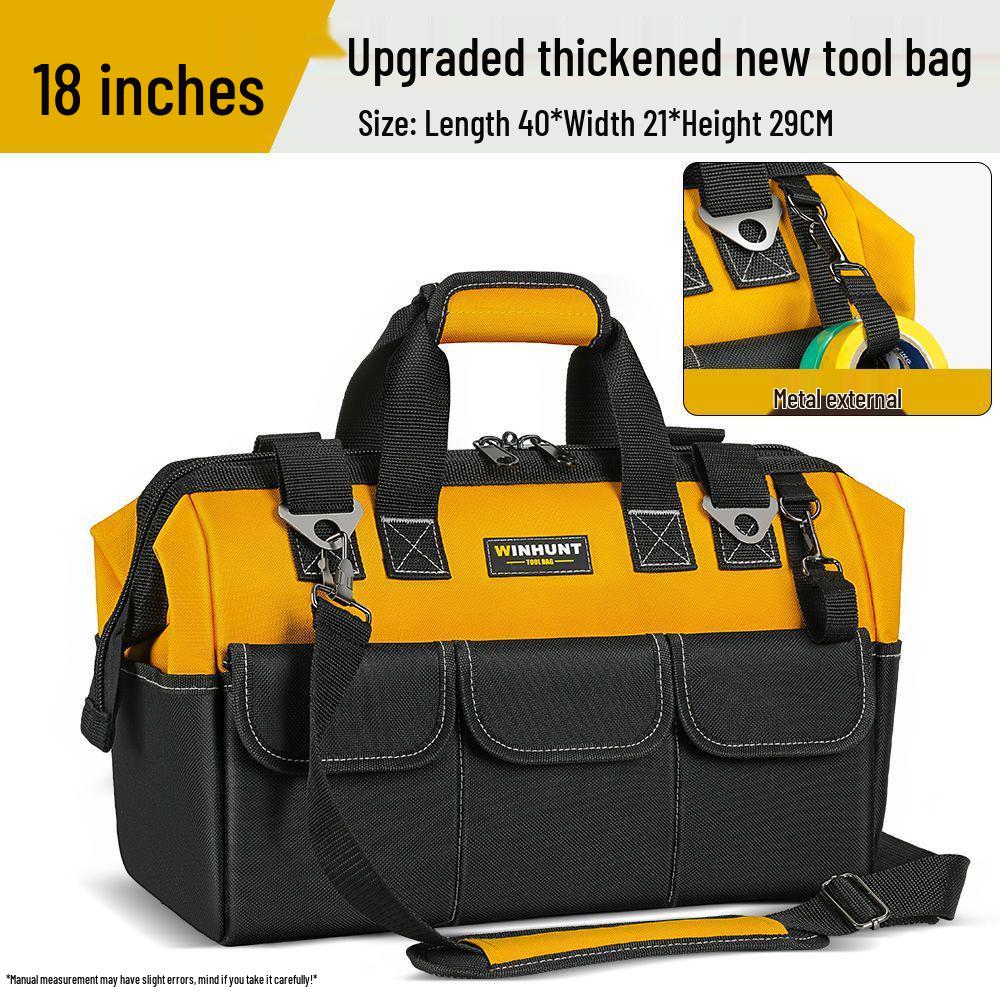 Durable Canvas Handheld Electrician's Tool Bag - Sturdy, Multifunctional for Repair & Woodworking