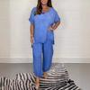 Women's Fashionable Casual Loose-fitting Plus-size Short-sleeved Set