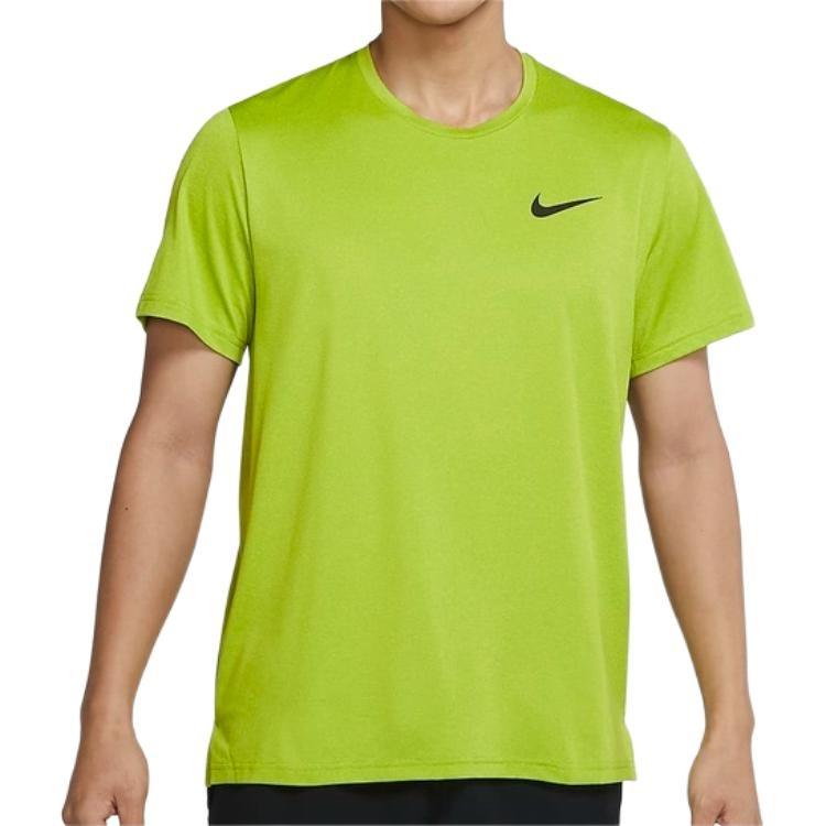 Men's Nike Pro Dri-FIT Solid Color Casual Sports Quick Dry Round Neck Short Sleeve Atomic Green T-Shirt CZ1182-377