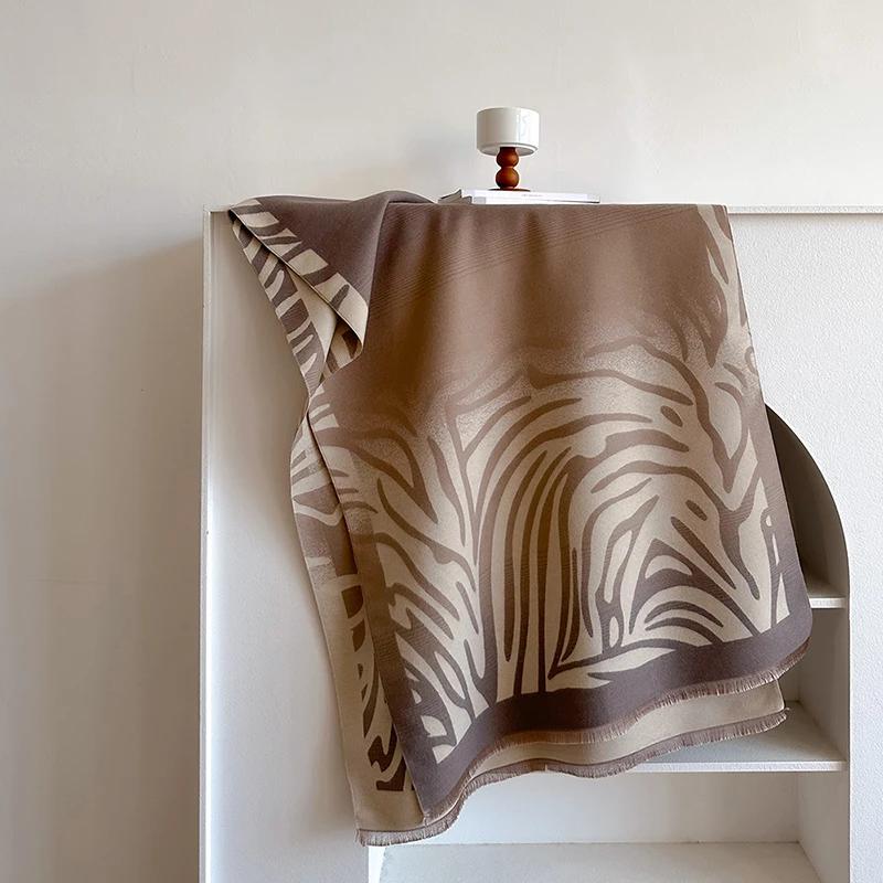 2025 NEW Brand Women Two-Sided Print Scarf Imitation Cashmere Soft Warm Pashmina Shawl Winter Coldproof Windproof Blanket Scarf