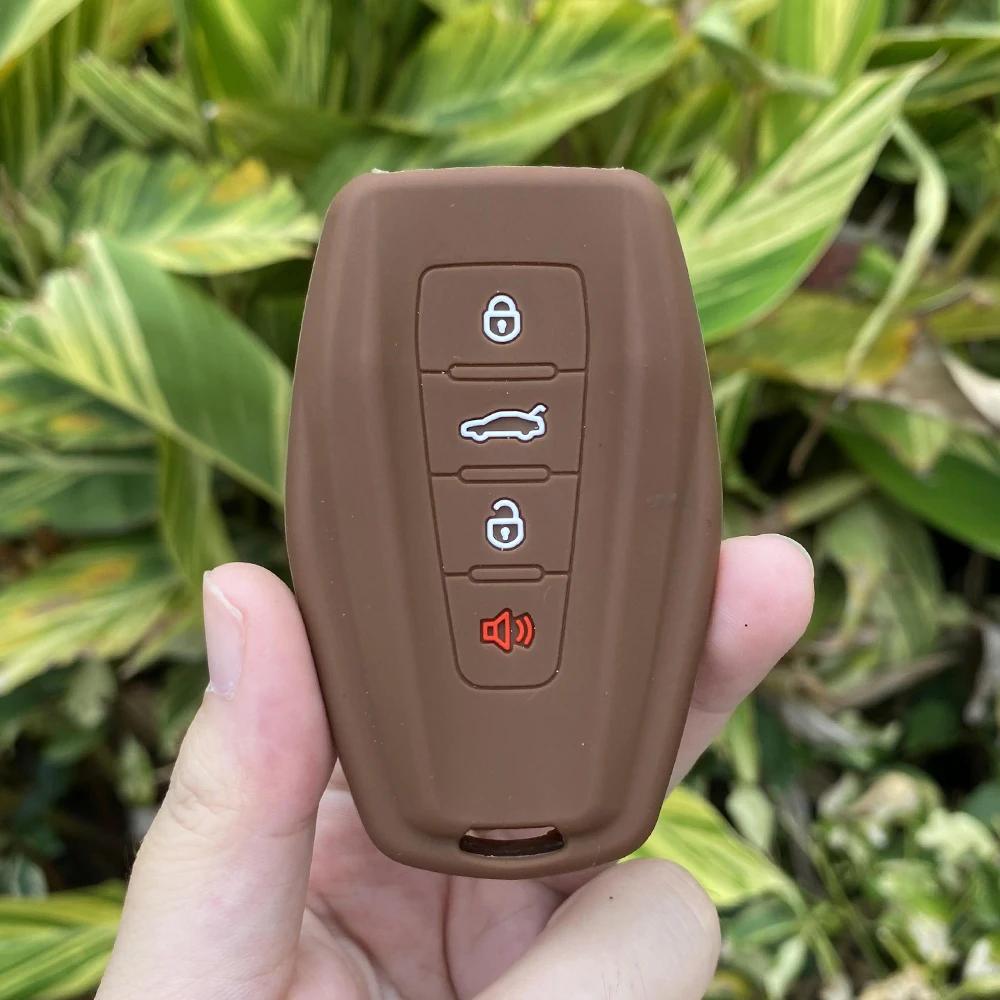 4 Buttons Silicone Rubber Car Key Cover Protect Case Shell Holder for Geely Coolray X6 Emgrand Global Hawk GX7 Remote Keychain