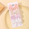 4Pcs/Set Lovely Cotton Bowknot Clips Safe Hairpins Girl Fresh Pastoral Hairclips Baby Hair Accessories Kids Print Hairgripe Gift