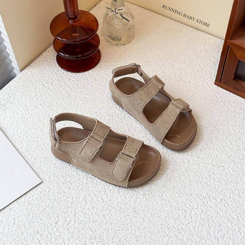 Top Options Retro Suede Leather Sprots Sandals for Children Classic Summer Engand Style Buckle Beach Platform Shoes Child I05308